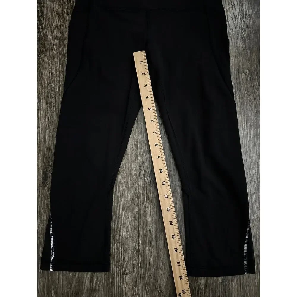 Lululemon Bandha Crop Leggings Women’s Size 4 Black Athleisure Minimalist